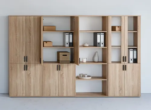 LN 2 - 3D kancelářská skříň, 1-dveřová, levá, 750x360x400, třešeň šumavská